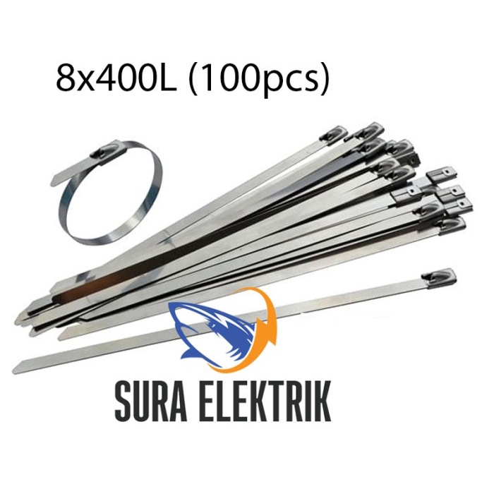 

Stainless Steel Cable Ties Ss 8X400L Isi 100Pcs/Pack Promo
