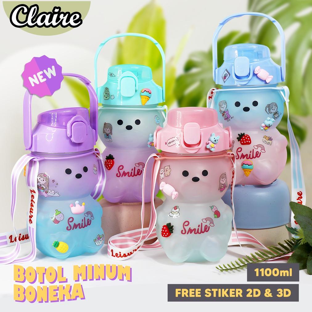 BOTOL MINUM BONEKA VIRAL MURAH WARNA 1.5 LITER dan 1.1 Liter 2D & 3D STICKER