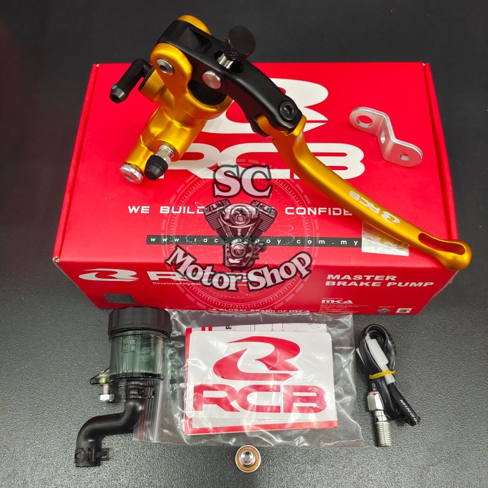 Master rem kanan RCB radial S1 long lever 14mm + switch rem universal