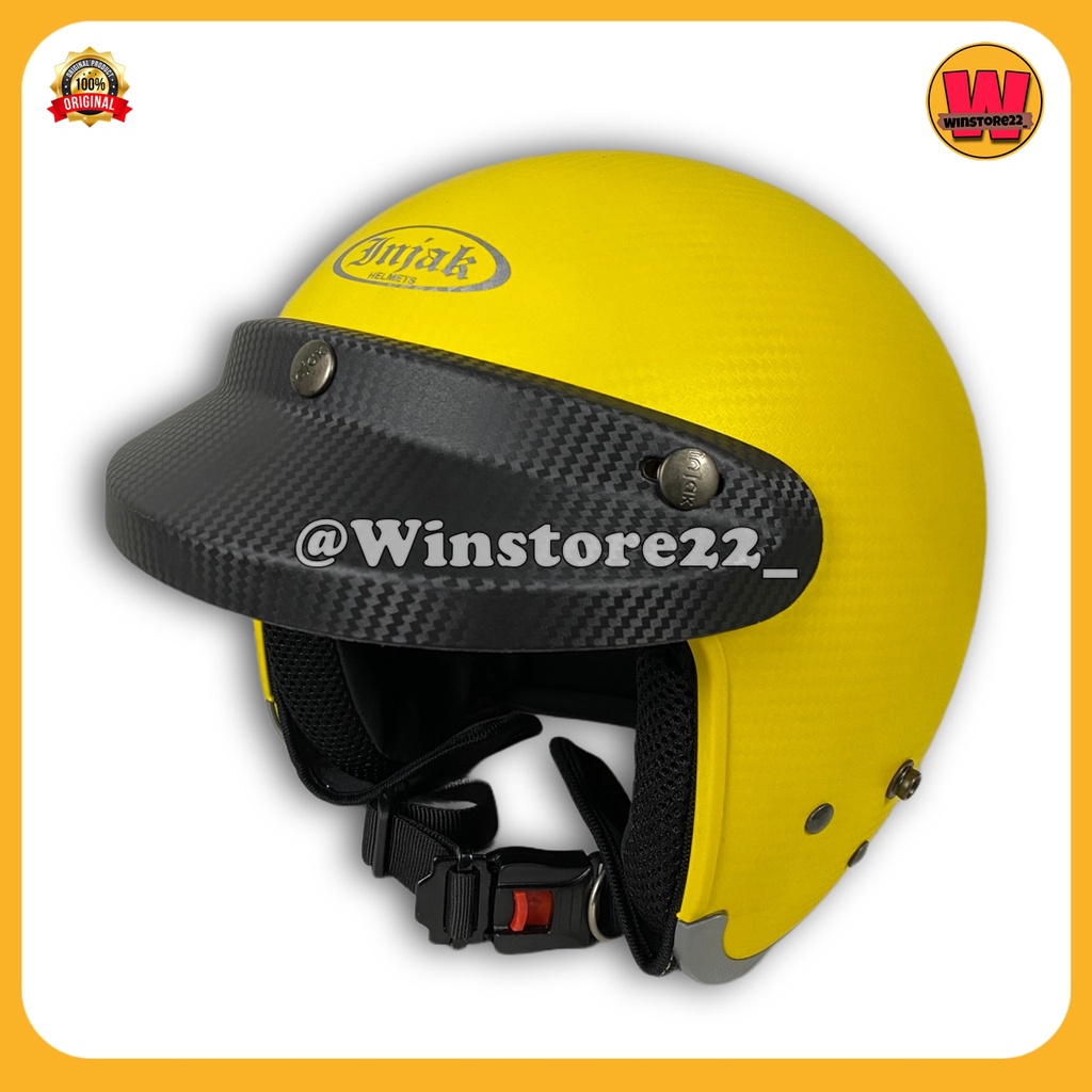 Helm Sepeda Motor Half Face Bogo Cargloss Injak Carbon Original warna Black Cream Silver PInk & Maro