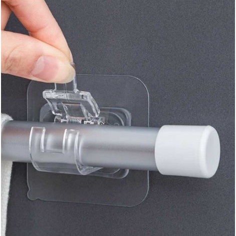 Best Seller [1 Set] Gantungan Tempel Socket Magic Hook Penyangga Tempel Rel Gorden