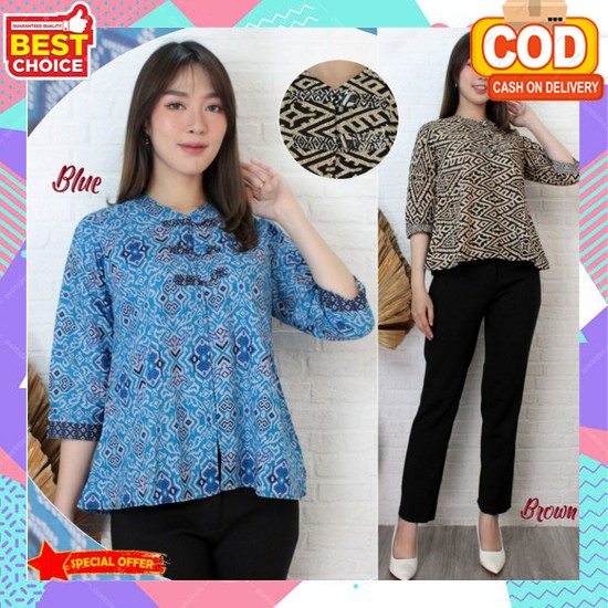 Blouse Cewek Kekinian Buju Cewek Formal Atsan Remaja Baju Kondangan Ibu2 Atasan Batik Fashionable Bu