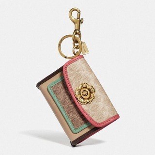 Terlaris Coach Mini Wallet Parker Charm Colorblock With Keychain Original 100%