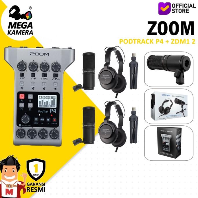 Zoom Podtrak P4 Track Podcast Recorder - ZDM-1 Package - ZDM1