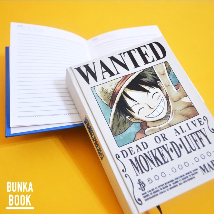

Terlaris Pocket Book Anime One Piece Wanted Luffy Hardcover Kertas Bergaris