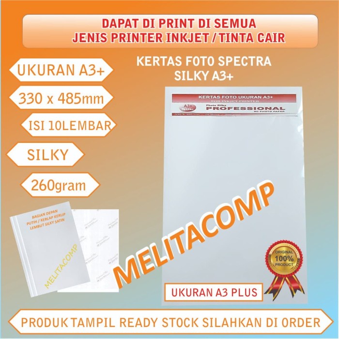 Terlaris Kertas Foto Silky Ukuran A3 Plus