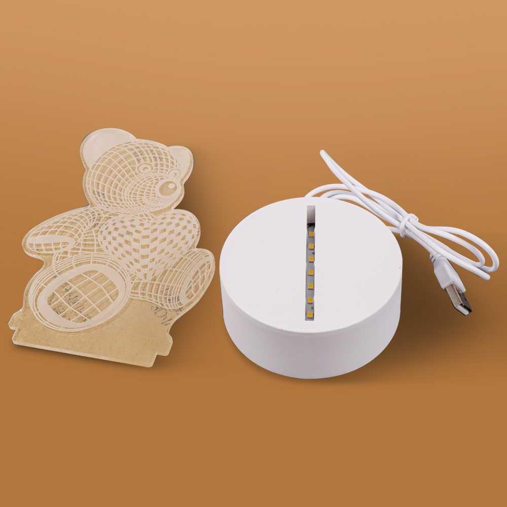 OKAL Lampu Hias Akrilik 3D Bear 3000K Warm White - J-001