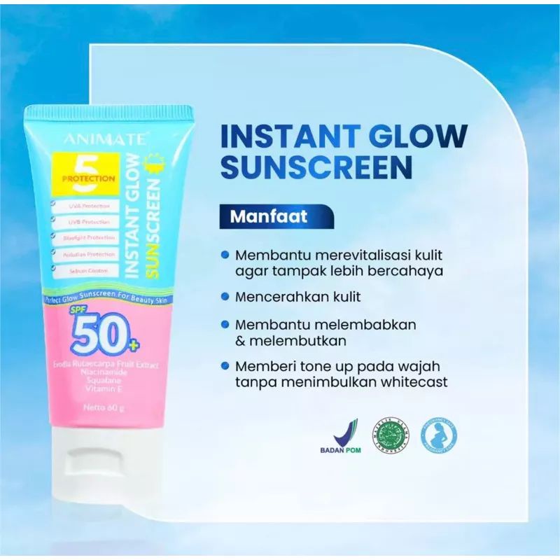 ANIMATE Instant Glow Sunscreen SPF 50+ 5Protection 60 g