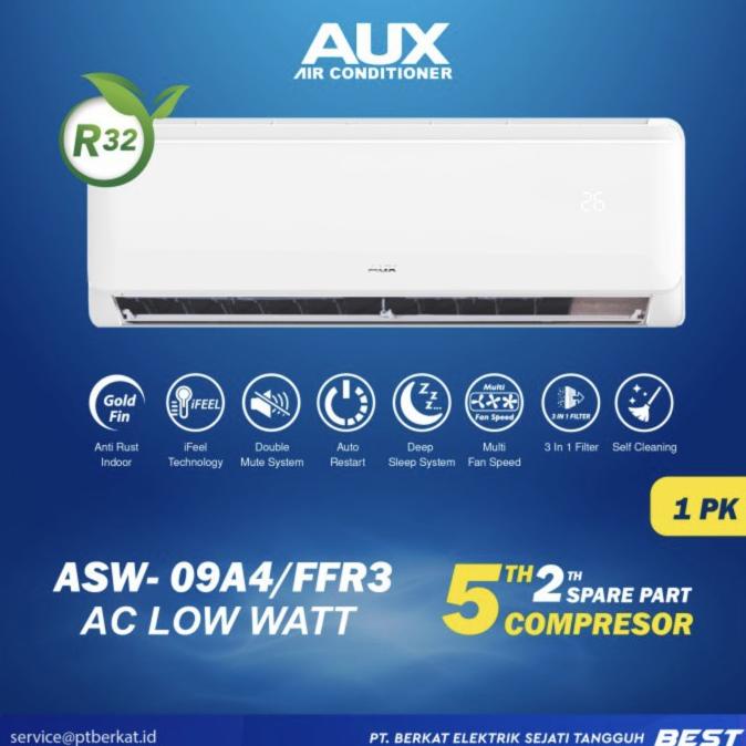 AUX AC Split Low Watt 1 pk ASW-9B4FFR3 Termasuk Pasang