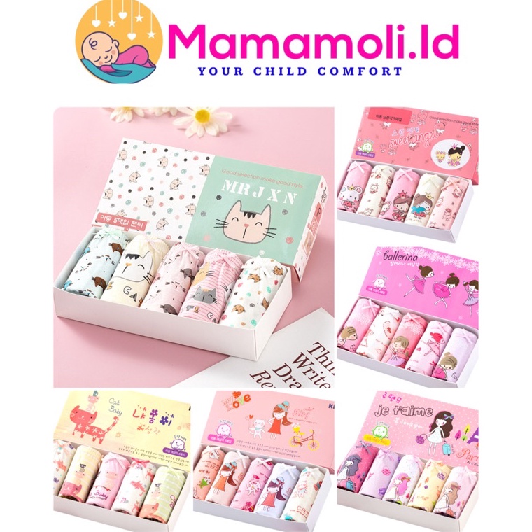 COD✔️ Celana Dalam Anak Perempuan / Underwear Anak Perempuan Per Box Isi 5 Pcs Lucu Bahan Katun / Ce