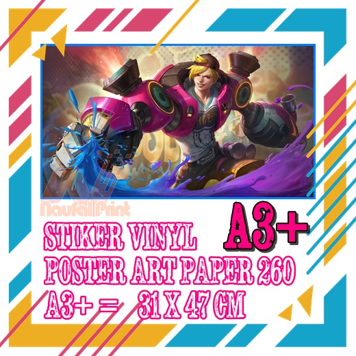 Poster Stiker x borg  Mobile Legend Karakter Legends Gamer Game ML Ukuran A3+ A4 A5 A6 Vol-28