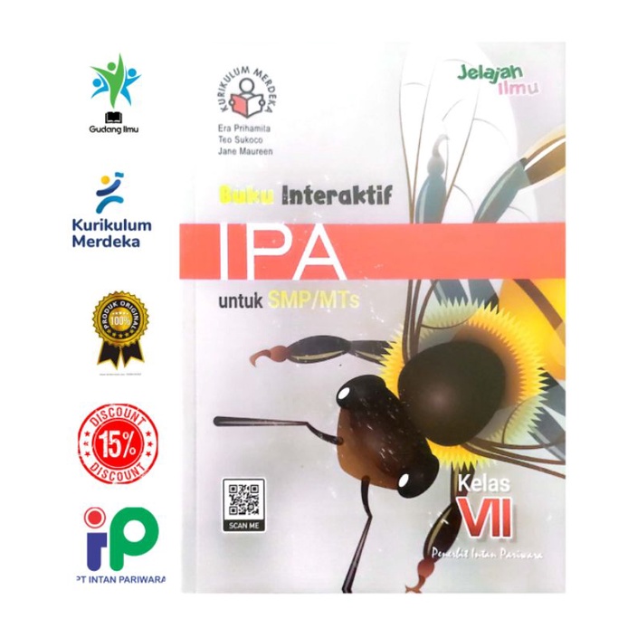 Buku Interaktif Matematika SMP/MTS Kelas 7/VII Semester 1&amp;2 Kurikulum Merdeka Intan pariwara Tahun 2023
