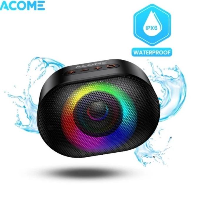 Acome Speaker Bluetooth A10 Tws 10W Lampu Ipx6 Waterproof Rgb Original Kulitkuacistore