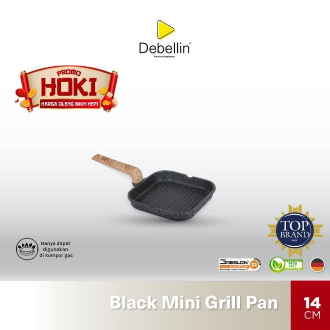Debellin Mini Grill Pan 14 Cm - Black Granite Series Anti Lengket Guddiesboiesstore