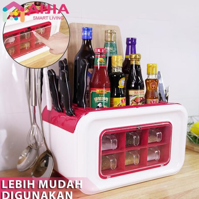 Aijia Rak Bumbu Dapur | Tempat Bumbu Dapur | Tempat Bumbu Dapur Set | Tokonana7