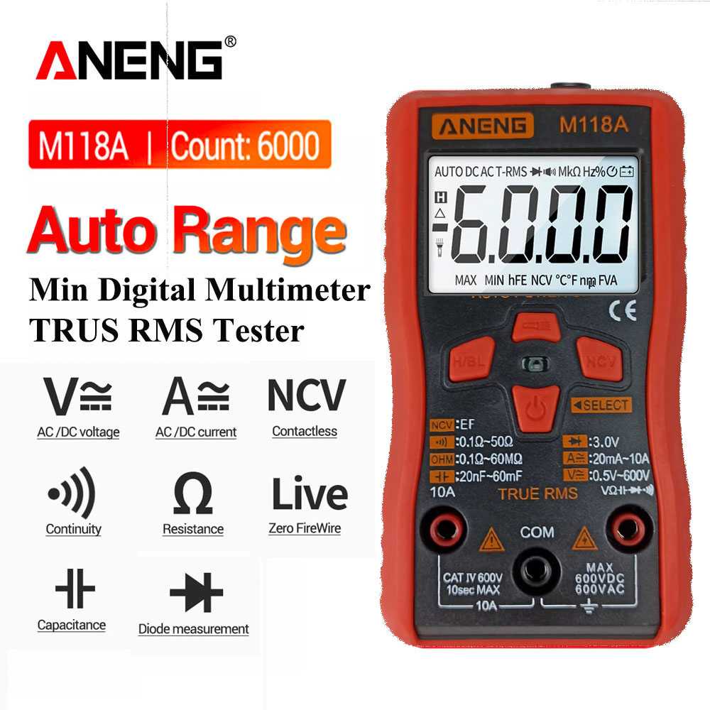 Taffware ANENG Digital Multimeter Voltage Tester - M118A