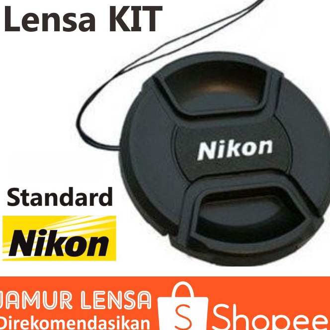 ➶Baru✦ Tutup Lensa Kit Nikon D40 D40x D60 D3000 D3100 D3200 D5000 D5100 D5200 Lenscap 18-55mm 52mm 0
