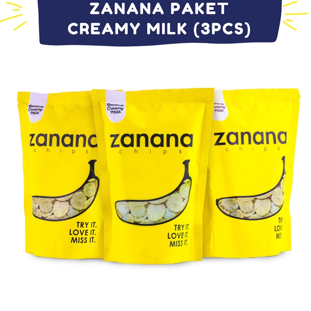 

BIG PROMO V35 Zanana Chips Paket Creamy Milk 3 pcs - Keripik Pisang Bumbu Tebal dan Renyah が