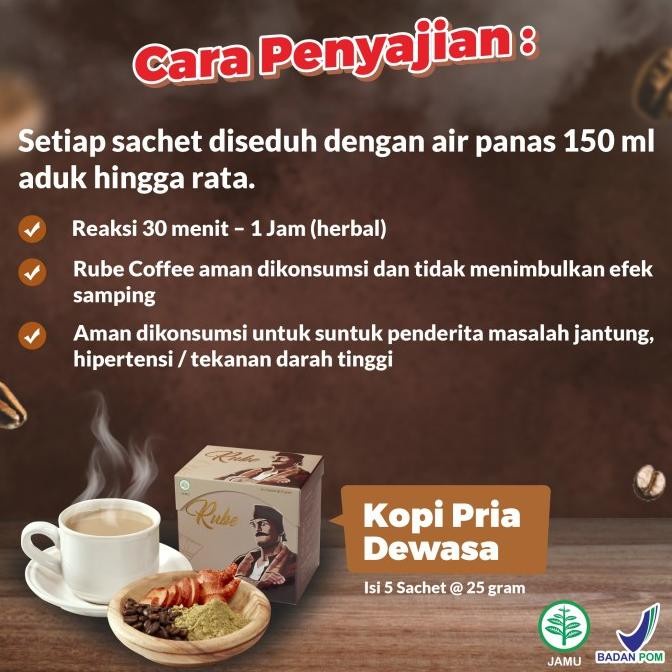 

[Bisa Cod] Kopi Rube Asli Original, Kopi Rube Herbal Stamina Pria Rube