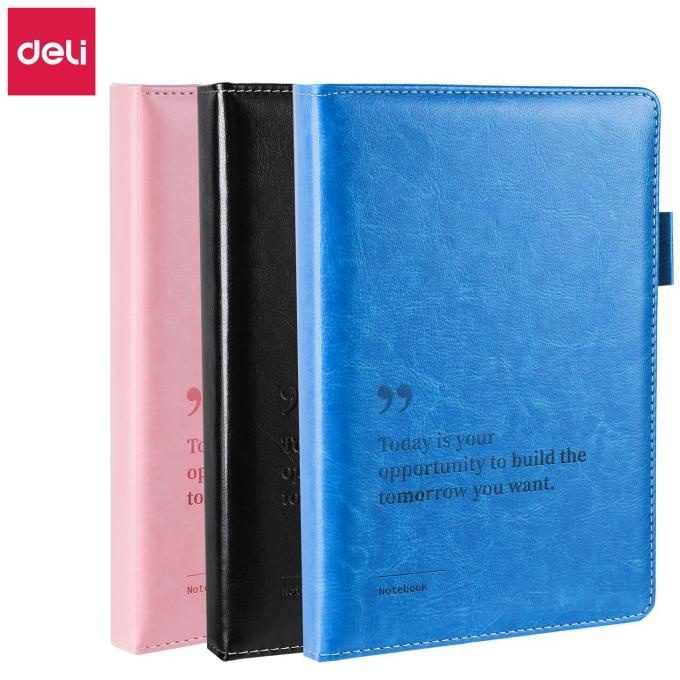 

Deli Leather Cover Notebook Buku Catatan Sampul Kulit Pen Holder En01X