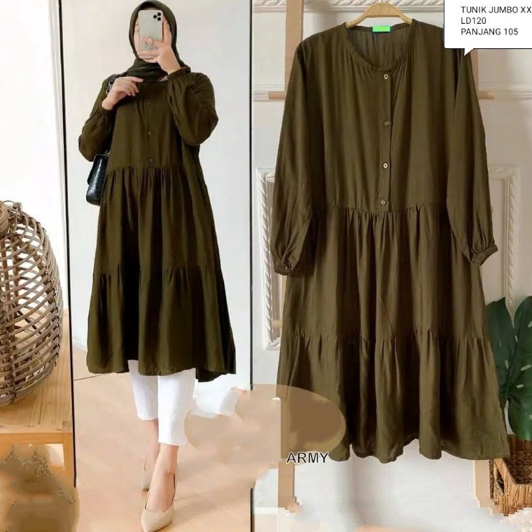 【murah】 WIZA TUNIK/TUNIK JUMBO/LD102&120/TUNIK KERUT KELILING/TUNIK SUSUN/TUNIK WANITA/TUNIK MUSLIM/