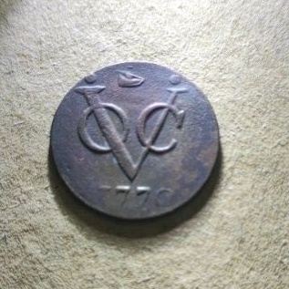 Koin Voc 1/2 Duit Tahun 1770 West Friesland Rare