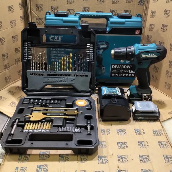 Paket Mata Bor Set 70pc Mesin Bor Baterai Cordless Drill Makita DF331