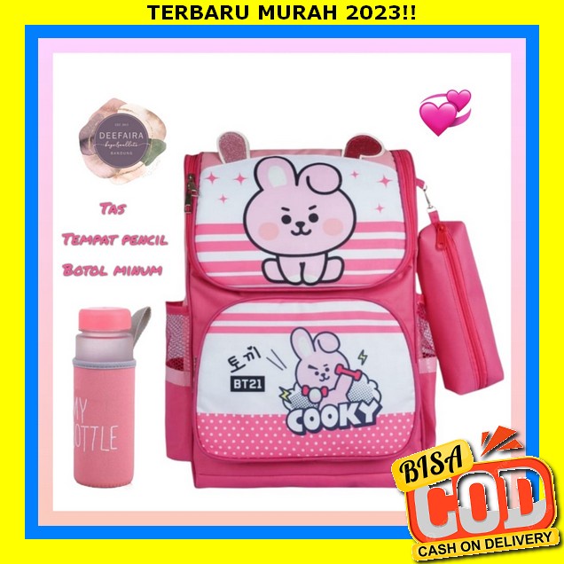 Tas Ransel Sekolah Terbaru Free/Backpack 2022 Free Satu Paket Botol Minum+Jam Tangan+Mainan Tas/New 