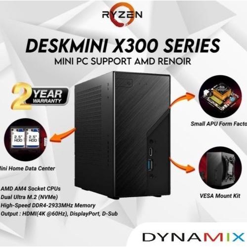 ASROCK DeskMini X300 Mini PC + AMD Ryzen 5 PRO 4650G Renoir (Paket)