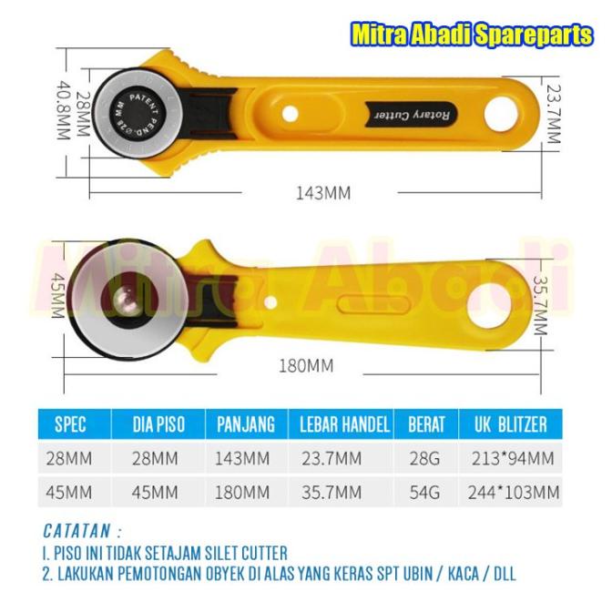 

ROTARY CUTTER / Pisau Putar Pemotong Kain