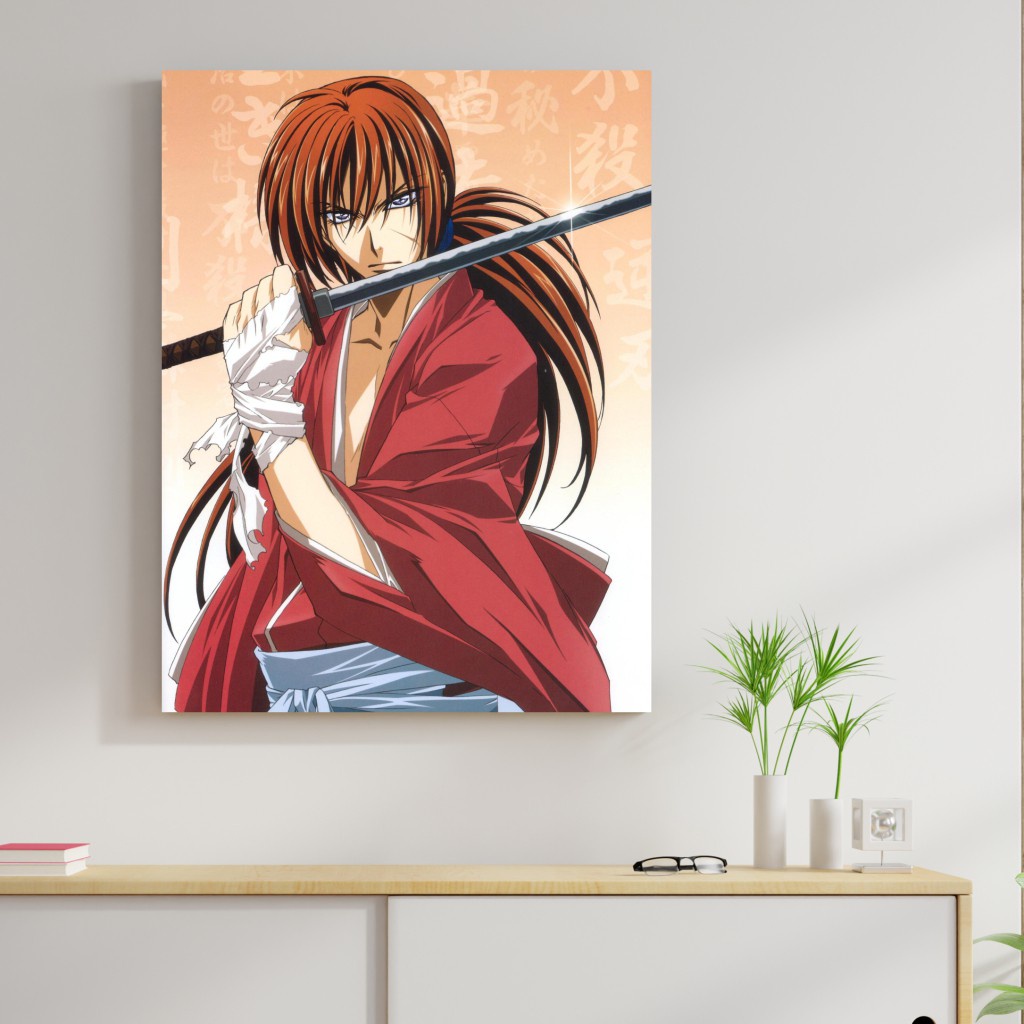 Poster Kayu "Samurai X Ver 2" Ukuran 20Cm x 30Cm