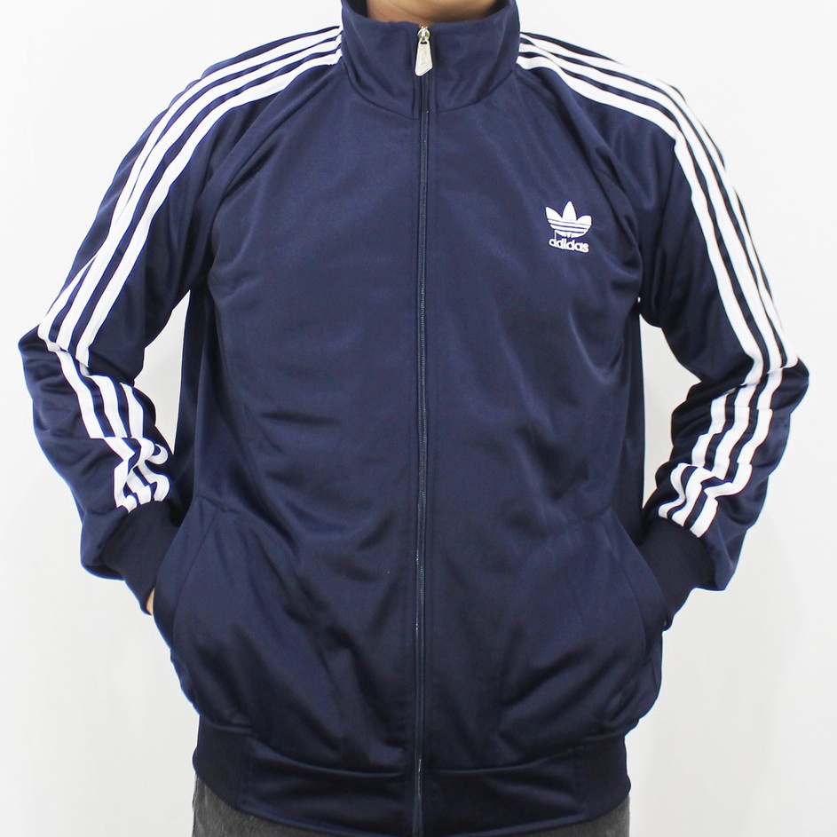 ➾Big Sale❊ JAKET ADIDAS FIRE BIRD NAVY LIST PUTIH - JAKET OLAH RAGA PRIA - JAKET TRAINING ADIDAS FIR