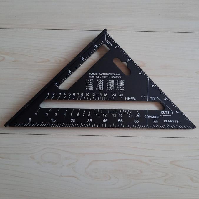

Speed Square Black 7 Inch Woodworking Penggaris Siku Segitiga Tukang