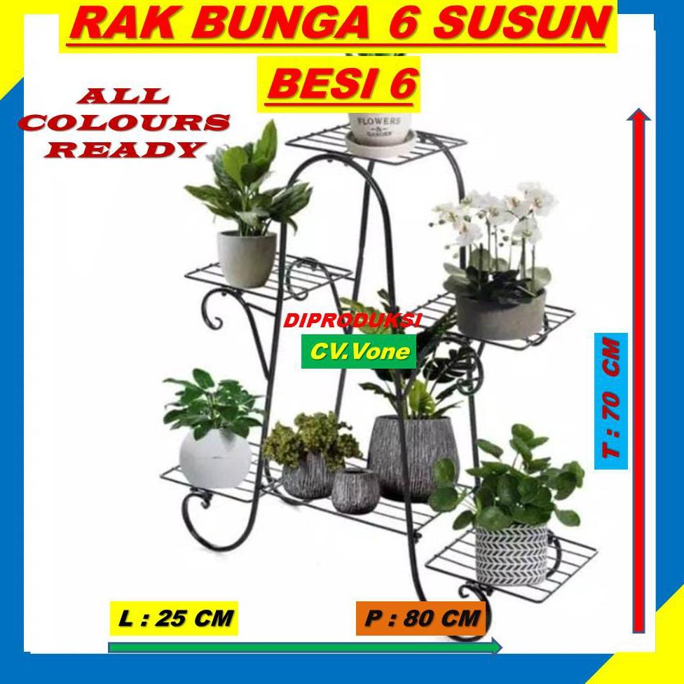 Promo Rak Bunga Besi Susun 3 Minimalis Tanaman Hias Aglonema  Bertingkat 6 Dudukan Kotak Bulat Bahan