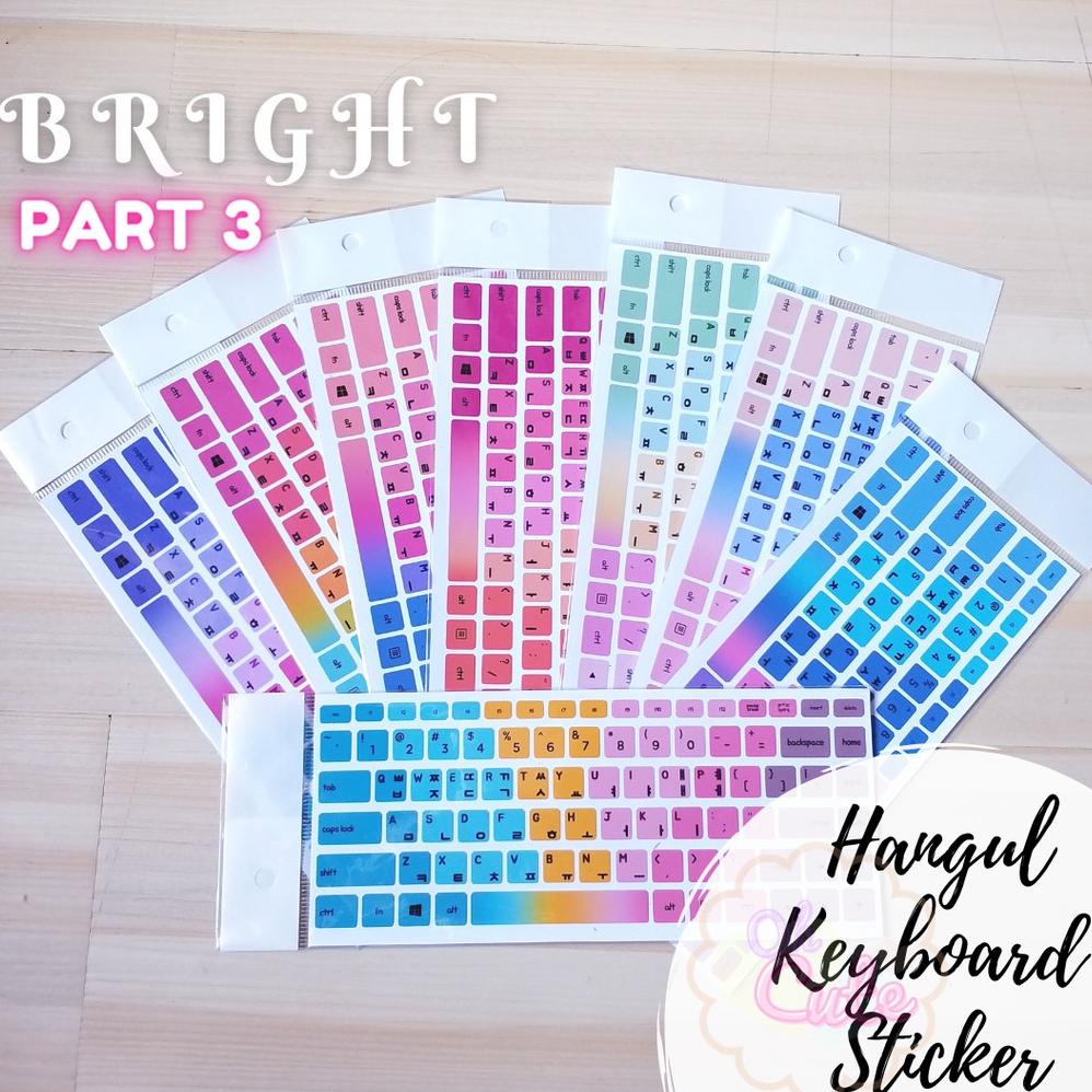

Diskon Korean Hangul Keyboard Sticker For Windows Aesthetic Palette Color - Oh Cute Stiker