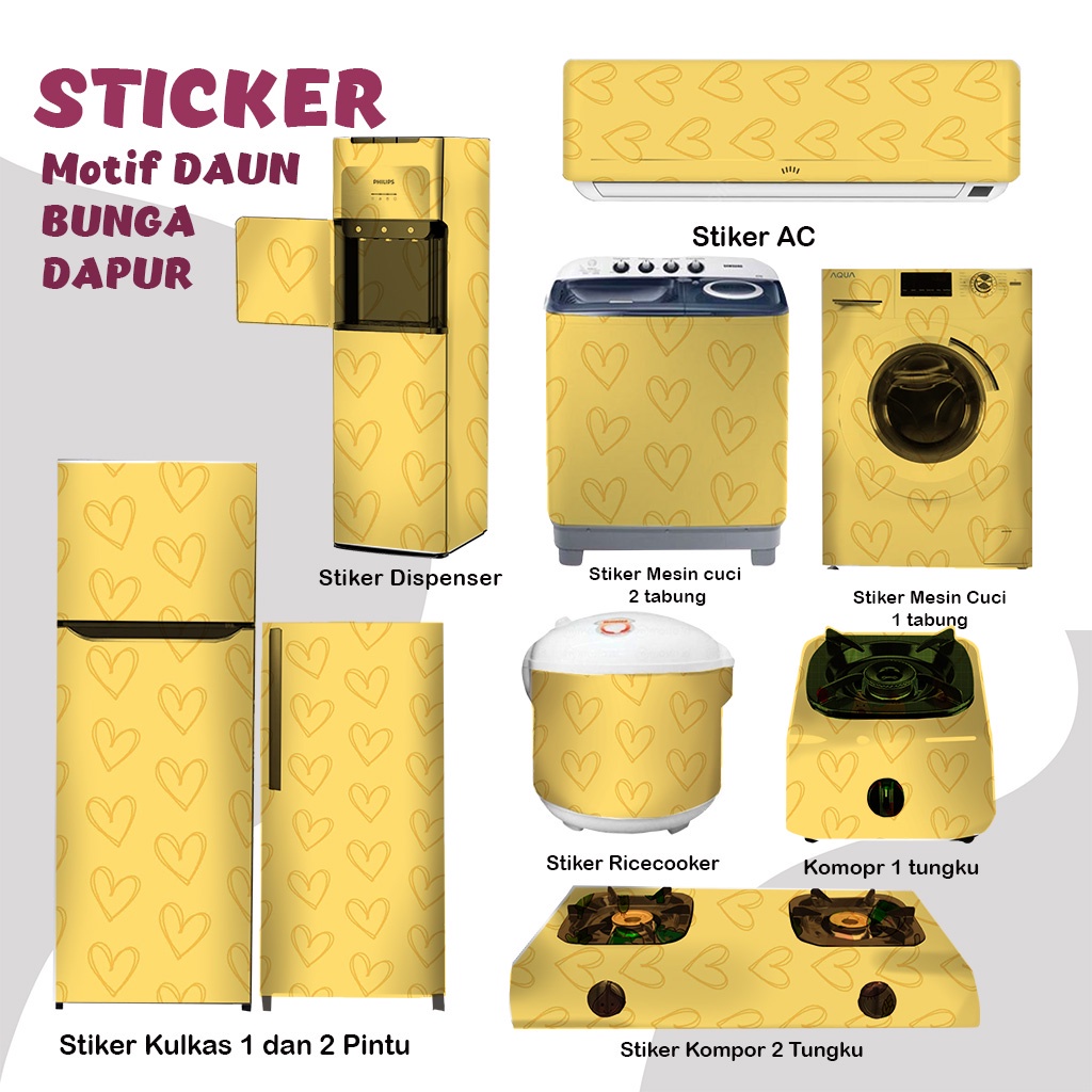 Stiker Stiker kulkas kompor mesin cuci 1 2 pintu tabung mata Rice Cooker Dispenser Ac Motif cute