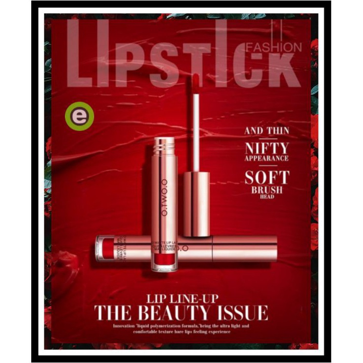 Trx0w0Vk O.TWO.O Lipstick Cair 12 warna  Lip cream  Lip gloss  Waterproof  Kissproof  tahan air  Lon