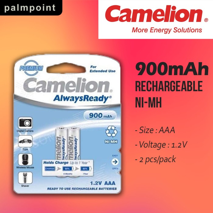 Camelion Rechargeable A3 900 Mah Bp2 Nimh Aaa Battery
