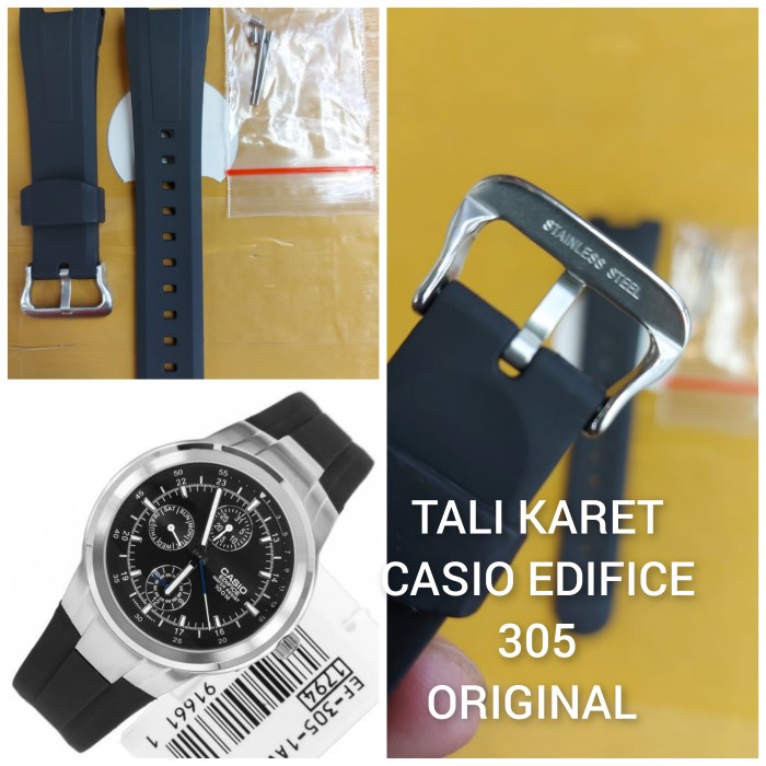 Tali jam tangan karet Casio Edifice EF 305 original