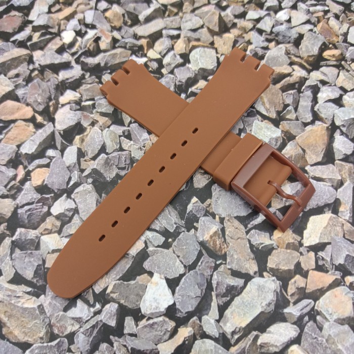 Tali Jam Swatch Coklat Swatch Strap New Gent 19,5 mm - Brown