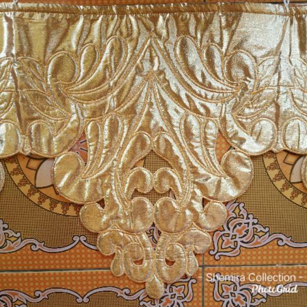 Termurah Poni Dekorasi Pernikahan Pelaminan | Pinggiran Meja Prasmanan Catering 3 Meter Gold Dan Sil