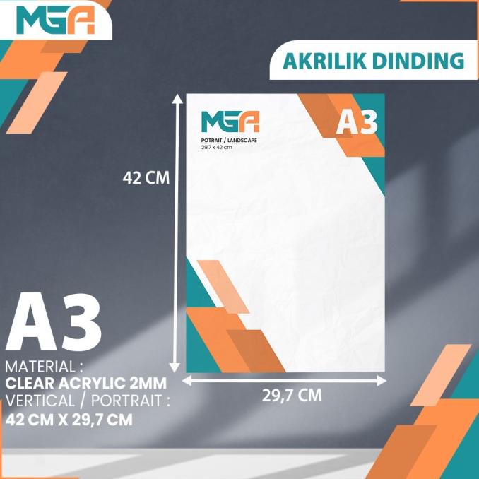 

Tempat Brosur Tempel / Akrilik Dinding / Sign Holder Acrylic A3