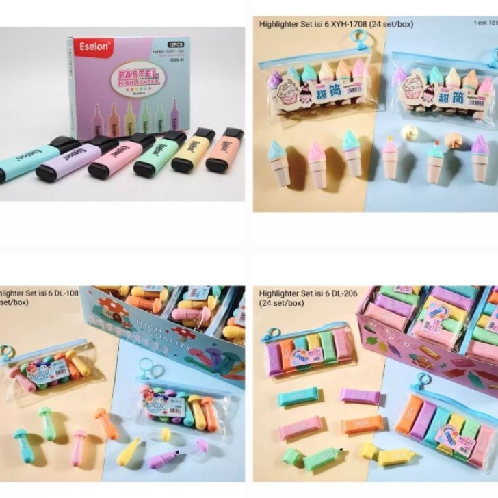 

Terlaris✡➬ 0I9PN 6 pcs Stabilo Ice Cream, Candy, Mushroom/ Jamur - 12PCS/ 1 LUSIN Stabilo / Stabilo pastel / Highlighter / Stabilo Eselon ESHL-01/ Vanco 515/neon6810 N91 ❃Model Baru