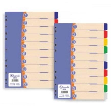 

Bambi Divider Plastik A4 10 Warna 2610 | Pembatas Binder Plastik A4