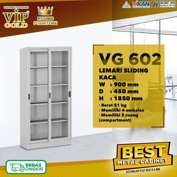 

Lemari Besi Vg602 / Lemari Arsip Besi Sliding Kaca Premium / Vip Gold