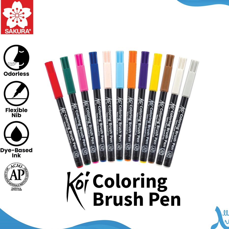 

[KODE PRODUK ZSIJD4933] Brush Pen Sakura Koi Coloring Brush Pen Pena Kuas Warna 01/02