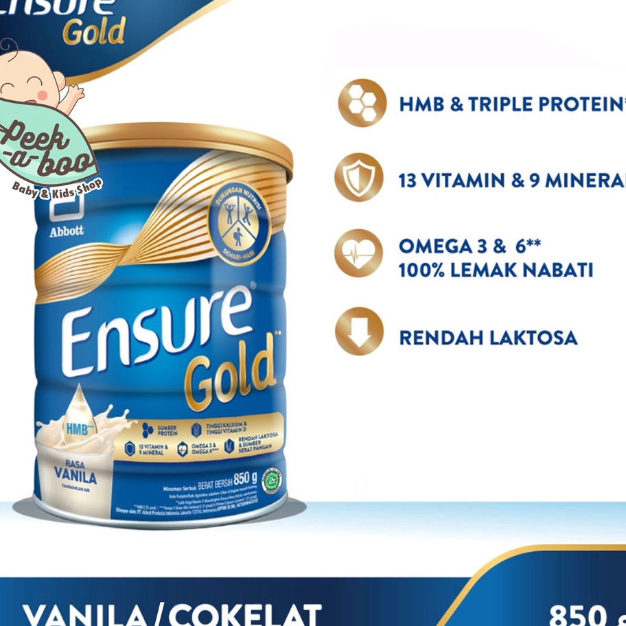 

CZTS6978㊌ ENSURE GOLD VANILA COKLAT GANDUM 850 GRAM 380 GRAM ㍿