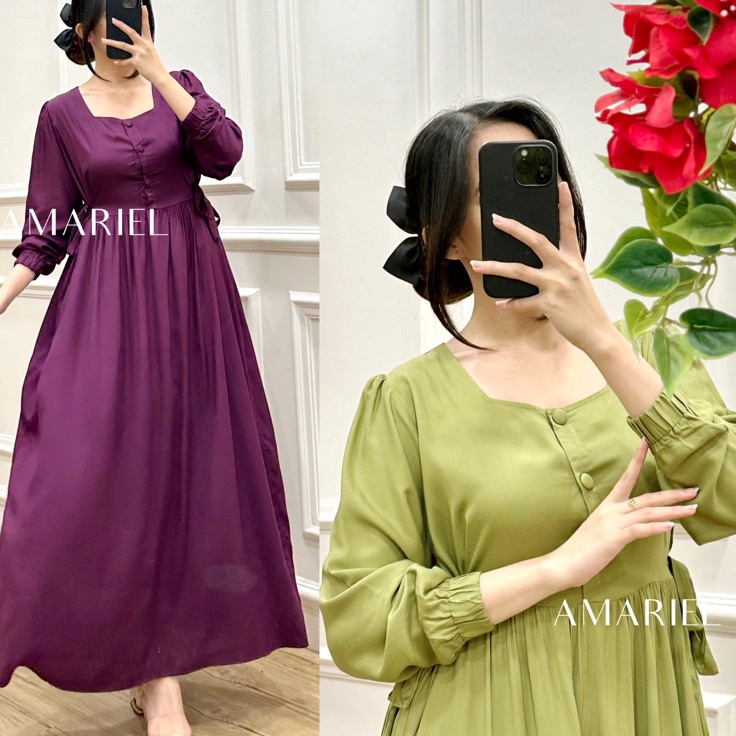 ⚡GROSIR⚡ Amariel Tulsa Deluxe Plain Dress Daster