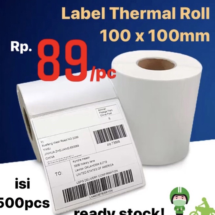 

Segera Miliki LABEL STICKER THERMAL 100 X 100 BARCODE 100X100