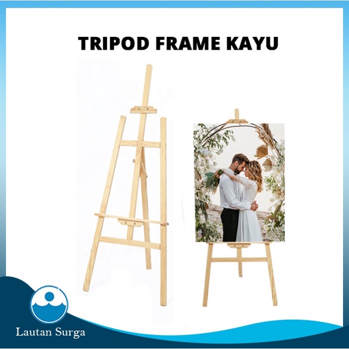 

Terlaris Stand Tripod / Wooden Easel Tripod Kayu Stand Lukis, Bingkai Foto